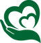 Heart on the palm icon
